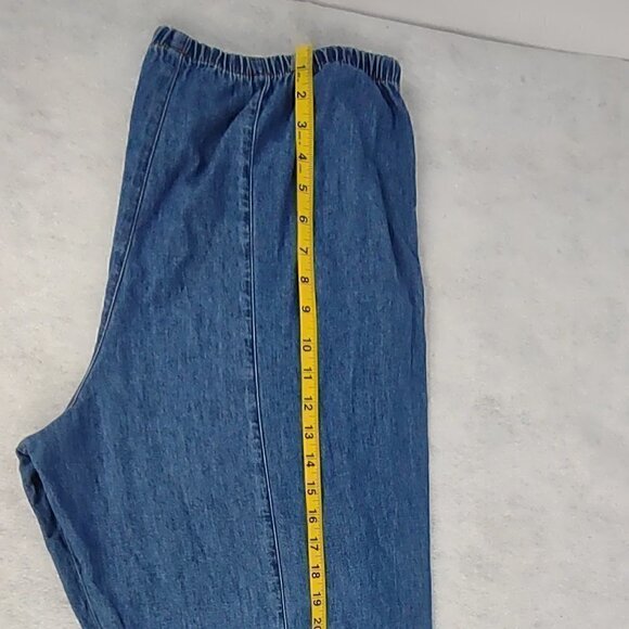 Orvis Blue Elastic Waist Band 100 % Cotton Capri Size 14 - Picture 4 of 8